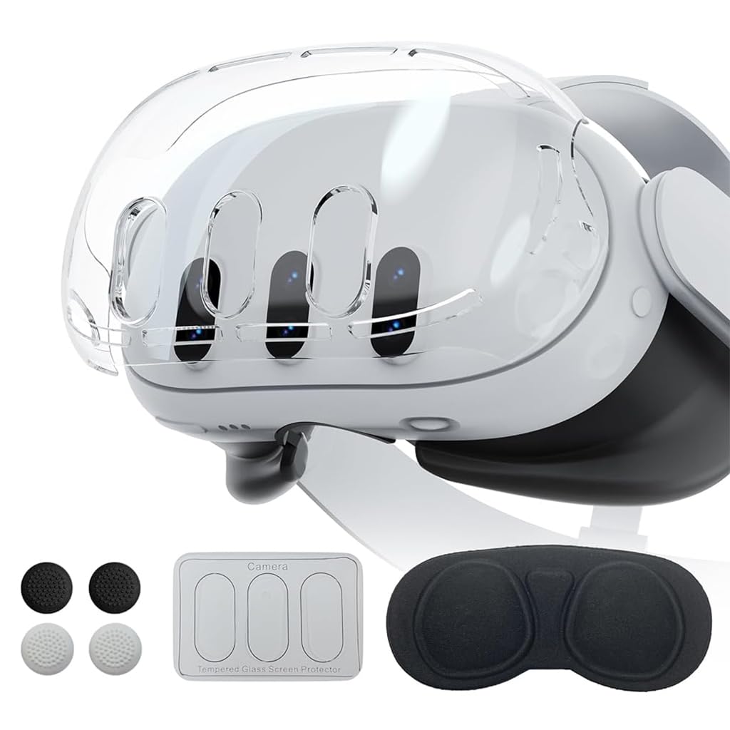 ZORBES Protective Case for Meta Quest 3, Protective Shell Cover for Oculus Quest 3, VR Accessories for Meta Quest 3 Protective Shell Cover, Lens Cover, Tempered Film, Joystick Caps, No Meta Quest 3 ZORBES Protective Case for Meta Quest 3, Protective Shell Cover for Oculus Quest 3, VR Accessories for Meta Quest 3 Protective Shell Cover, Lens Cover, Tempered Film, Joystick Caps, No Meta Quest 3